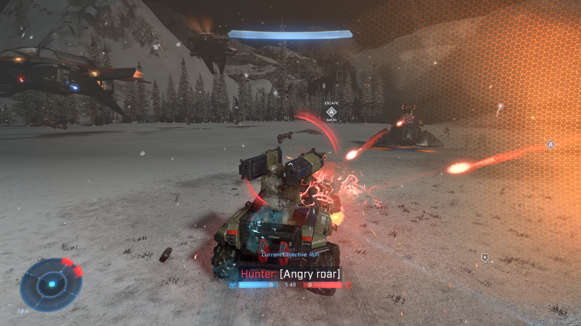 Title screen from within a spaceship