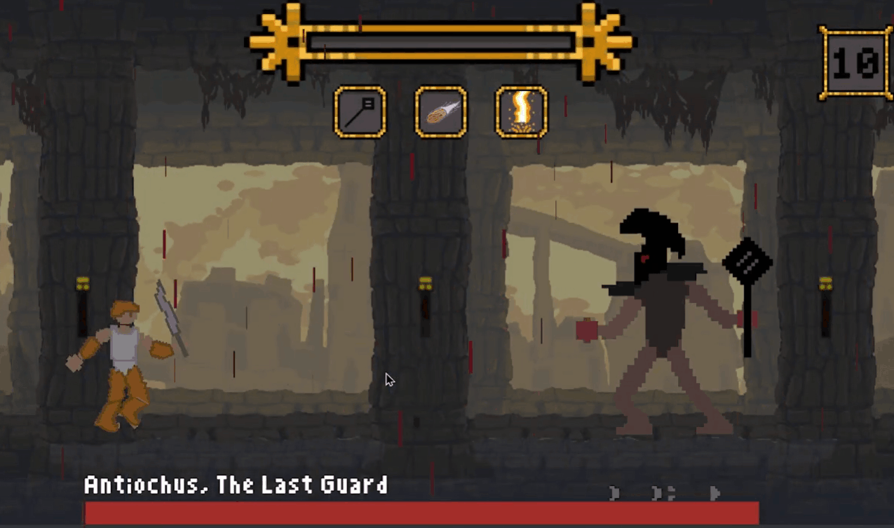 Image of a 2d knight standing amongst falling snow
